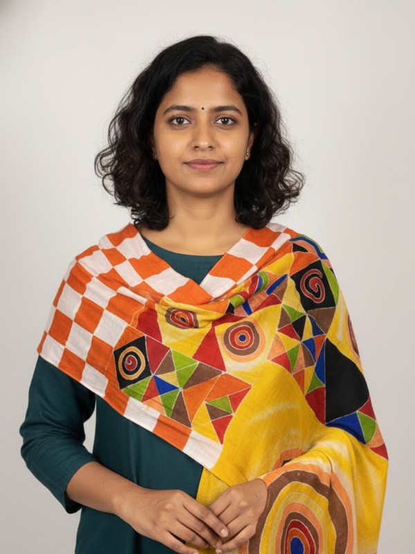 Pure silk hand painted stoles with tessels