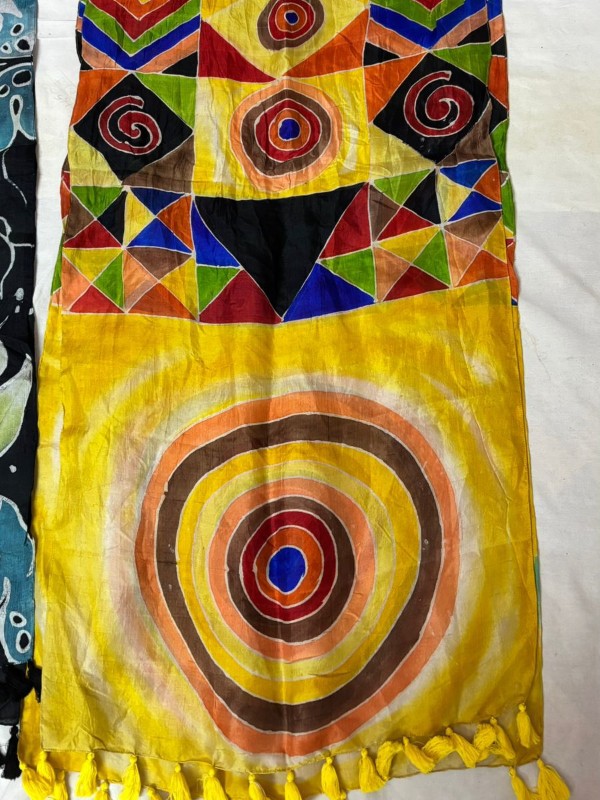 Pure silk hand painted stoles with tessels