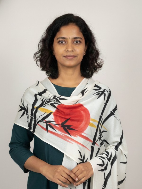 Pure silk hand painted stoles with tessels