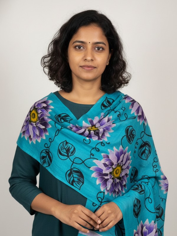 Pure silk hand painted stoles with tessels